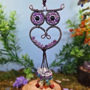 Handmade Amethyst Crystal Owl Décor #71